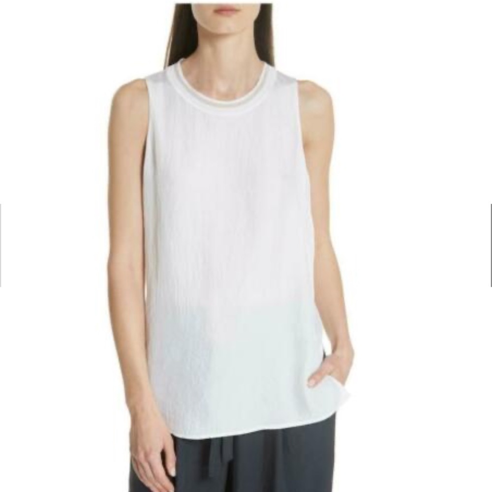 NWT Vince White Sleeveless blouse MSRP $195